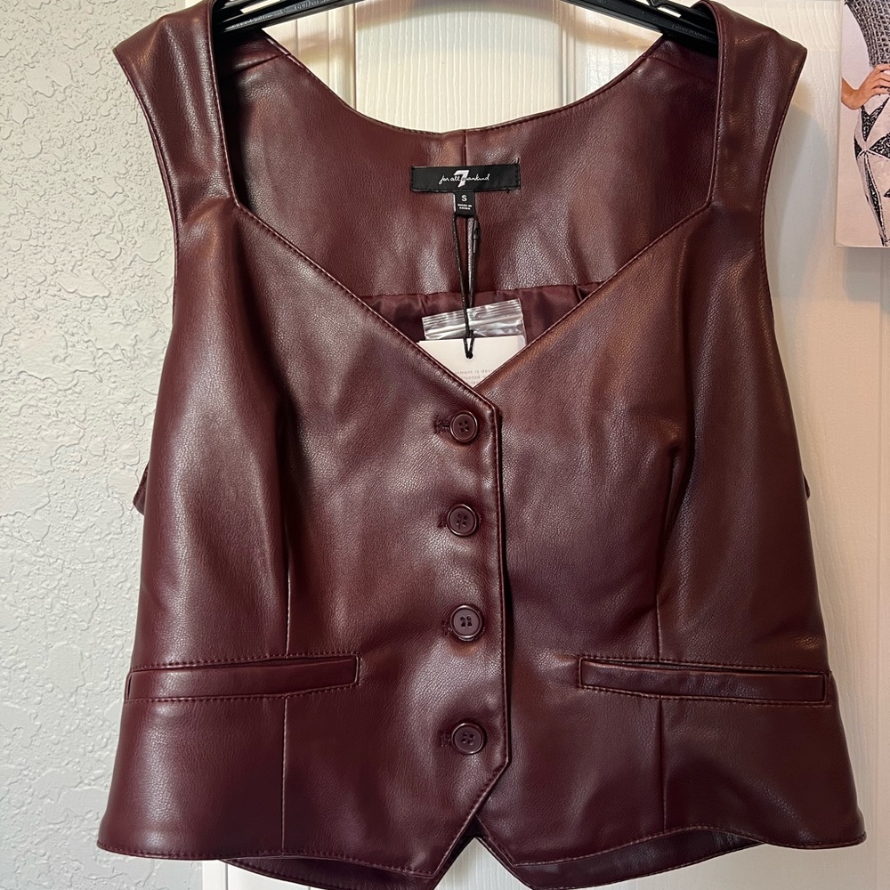 7 For All Mankind Maroon Vest